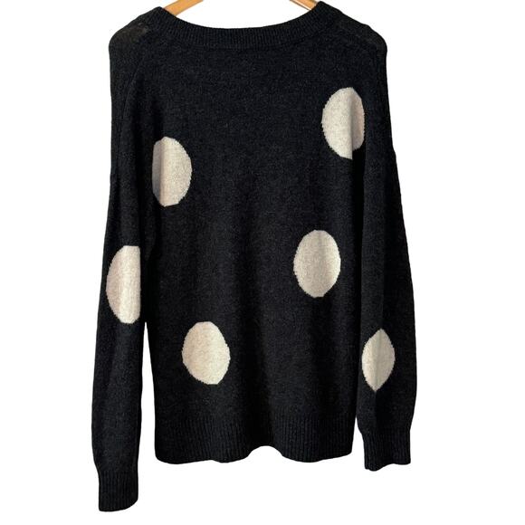Madewell Wool Alpaca Blend Polka Dot Bartlett Coziest Yarn V-Neck Sweater size M - Picture 6 of 7